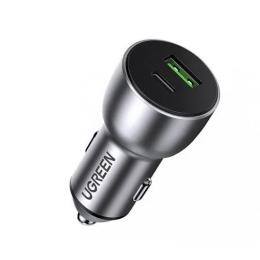 Автомобільний адаптер для телефона Ugreen CD213 36W Space Gray 2xUSB Type-C PD Fast Car Charger (60980)