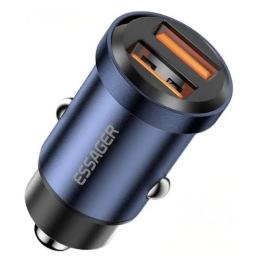 Автомобільний адаптер для телефона Essager (ECC2A-TL03) Blue Gyroscope Mini Charger 30W