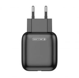 Мережевий зарядний пристрій для телефона Jellico C32 1USB QC3.0 + Type-C cable Black