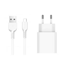 Мережевий зарядний пристрій для телефона Jellico C5 1USB 2.1A + Type-C cable White