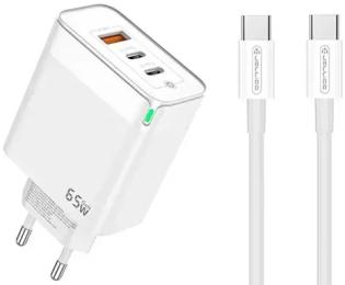 Мережевий зарядний пристрій для телефона Jellico C79 USB + 2PD 65W + Type-C to Type-C cable White