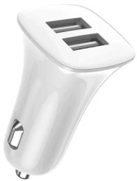 Автомобільний адаптер для телефона Jellico F1 2USB 3.1A White