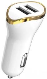 Автомобільний адаптер для телефона XO CC19 White 2USB 2.4A
