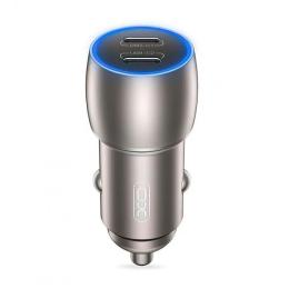 Автомобільний адаптер для телефона XO CC51 2 Type-C PD (40W) Tarnish