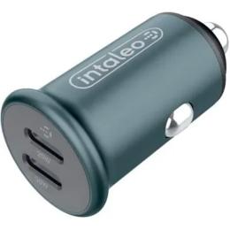 Автомобільний адаптер для телефона Intaleo CCGQPD250 (2USB, 3A) Gray (1283126559518)