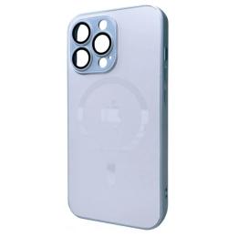 Чохол-накладка Infinity AG Glass Matt Frame Color MagSafe Logo для Apple iPhone 14 Pro Sierra Blue