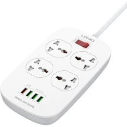 Мережевий фільтр LDNio SC4407Q White 4 розетки, 4xUSB, 2м