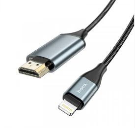 Відео-кабель Hoco UA15 Lightning (тато) - HDMI (тато) 2 м Gray