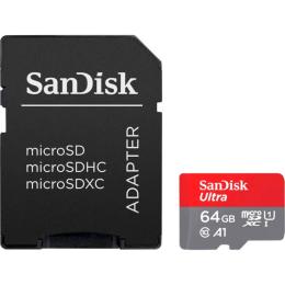 Карта памяті SanDisk microSDXC Ultra 64GB UHS-I A1 Class 10 (SDSQUAB-064G-GN6MA) + SD-adapter