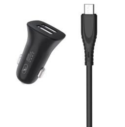 Автомобільний зарядний пристрій для телефона SkyDolphin SZ09V + microUSB Black (AZP-000111)