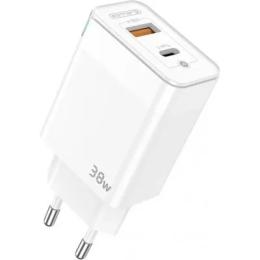 Адаптер живлення для телефона Jellico C122 1PD + 1QC 38W White