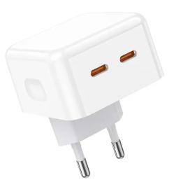 Адаптер живлення для телефона Borofone BA76A White PD35W (2Type-C)