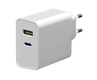 Адаптер живлення для телефона PLATINET PLCUPD45W White 1xUSB-C, 1xUSB-A, PD3.0, 45W