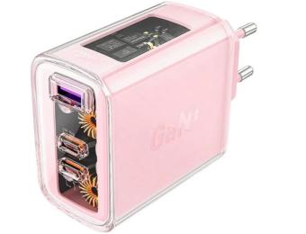 Адаптер живлення для телефона Acefast A45 Cherry Blossom GaN PD65W (2xUSB-C+1xUSB-A) (AFA45CB)