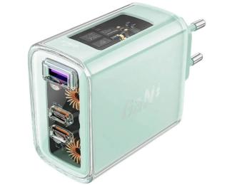 Адаптер живлення для телефона Acefast A45 Mountain Mist GaN PD65W (2xUSB-C+1xUSB-A) (AFA45MM)