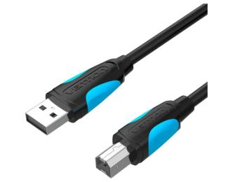 Дата-кабель Vention VAS-A16-B500 USB A (тато) - USB B (тато) 5 м Black Print Cable