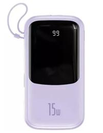 Зовнішній портативний акумулятор Baseus Qpow Digital Display 10000mAh iP Edition 2022 Purple 15W (PPQD050105)