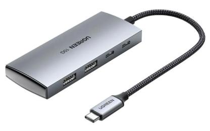 USB-хаб Ugreen CM480 Space Gray USB-C to 2xUSB 3.2+2xUSB-C Adapter 10G