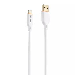 Дата-кабель Proove Jelly Silicone USB (тато) - Lightning (тато) 1m White 2.4A