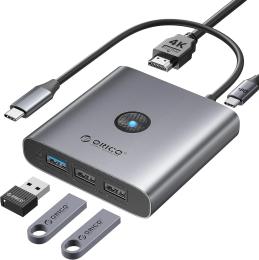 USB-хаб ORICO Type-C 5-в-1 Docking Station (5GBps) (FAX3-5P-GY-EP)