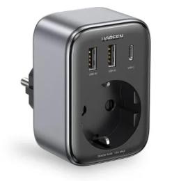 Розетка Ugreen CD314 GaN 30W Outlet Extender (90613) Gray