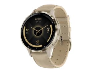 Смарт-годинник Garmin Venu 3S French Gray Case Soft Gold S. Steel Bezel w. and Leather Band (010-02785-55)