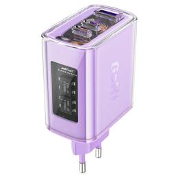 Адаптер живлення для телефона Acefast A45 Purple Alfalfa Sparkling series PD65W GaN (2*USB-C+USB-A) charger