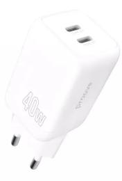 Адаптер живлення для телефона Proove Silicone Power 40W (Type-C + Type-C) White