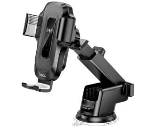 Тримач в авто Hoco HW3 Black Wise Automatic Induction Wireless Fast Charging Car