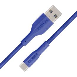 Дата-кабель Promate xcord-ac USB Type-A (тато) - USB Type-C (тато) 1m Navy 2A