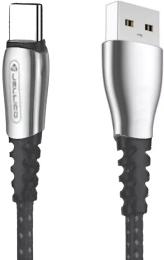 Дата-кабель Jellico B2 USB (тато) - Type-C (тато) 1m Black Gray 3.1A