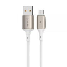 Дата-кабель Proove Flex Metal USB Type-A (тато)  -  microUSB (тато) 1m White 2.4A