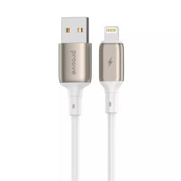 Дата-кабель Proove Flex Metal USB Type-A (тато)  -  Lightning (тато) 1m White 2.4A
