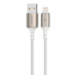 Дата-кабель Proove Dense Metal USB Type-A (тато)  -  Lightning (тато) 1m White 2.4A