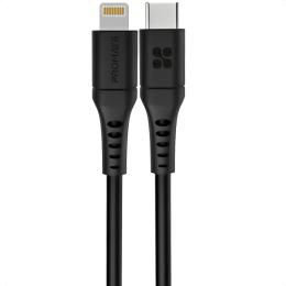 Дата-кабель Promate powerlink-120 Lightning (тато) - USB Type-C (тато) 1.2m Black 2.2A