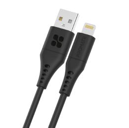 Дата-кабель Promate powerlink-ai200 USB Type-A (тато) - Lightning (тато) 2m Black 2.4А