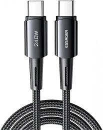 Дата-кабель Essager (PP bag) Sunset EXCTT3-CG0G-P USB Type-C (тато)  -  USB Type-C (тато) 1m Black 240W