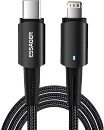 Дата-кабель Essager Sunset EXCTL-CGA01 USB Type-C (тато)  -  Lightning (тато) 2m Black 20W