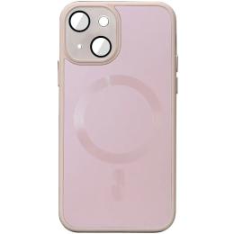 Чохол-накладка EpiK TPU + Glass Sapphire Midnight with MagSafe для Apple iPhone 14 Pink Sand