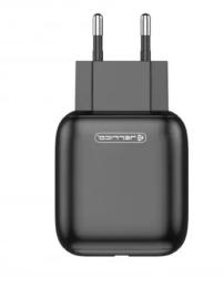 Мережевий зарядний пристрій для телефона Jellico C32 Black 1USB QC3.0 + microUSB cable