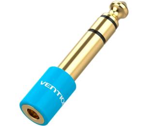 Перехідник Vention VAB-S01-L 6.5mm Male to 3.5mm Female jack 6.35 мм - mini-jack 3.5 мм Blue
