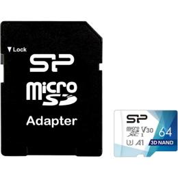 Карта памяті Silicon Power Superior Pro Colorful microSDXC 64GB UHS-I U3 V30 A1 Class 10 + SD-adapter (SP064GBSTXDU3V20AB)