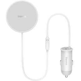 Тримач в авто Baseus CW01 Magnetic Wireless 40W White (SUCX040102) + Type-C 25W