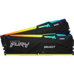 Оперативна память Kingston FURY 64 GB (2x32GB) DDR5 6000 MHz Beast RGB EXPO (KF560C36BBEAK2-64) Black