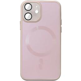 Чохол-накладка EpiK TPU + Glass Sapphire Midnight with MagSafe для Apple iPhone 12 Pink Sand