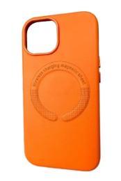 Чохол-накладка Infinity Leather Case MagSafe для iPhone 15 Orange