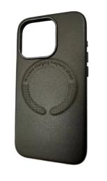 Чохол-накладка Infinity Leather Case MagSafe для iPhone 15 Pro Black