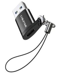 Перехідник Cabletime OTG (CP73B) USB3.0 A (тато)  -  USB Type-C (мама) Black