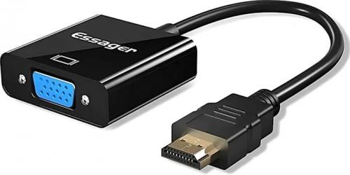 Перехідник Essager Phantom HD Convertor HDMI (тато)  -  VGA (мама) Black (EZJHV-HY01)