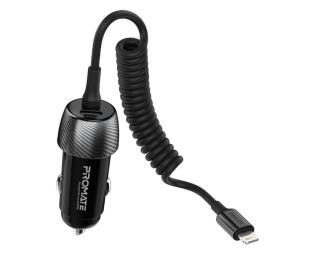 Автомобільний зарядний пристрій для телефона Promate PowerDrive-33PDI Black (powerdrive-33pdi.black)